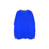Men Fall Outfits Solid Color Loose False Two Pieces Long Sleeve T-shirt Base Simple