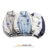Varsity Jacket for Men Baseball Jackets Men's Spring Street Hip-Hop Contrast Color Baseball Uniform Baggy Coat