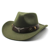 Wester Hats Cow Head West Cowboy Hat Woolen Jazz Top Hat Men Ladies' National Style Autumn and Winter Felt Cap