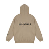Fog Essentials Zipper Hoodie Autumn and Winter Double Line Adhesive Alphabet plus Velvet Zipper Sweater Coat for Men and Women