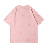 Men's T Shirt Summer Casual Tops Short Sleeve T-shirt Men's High Street Fashion Brand round Neck Half Sleeve BF Idle Style Trendy Loose Half Sleeve
