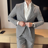 Men Suit Slim-Fit Single Button Two-Piece Set