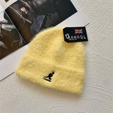 LL Cool J Hat Autumn and Winter Kangaroo Embroidery Plush Bonnet Beanie Hat