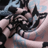 Men Fall Outfits Autumn and Winter Cute Bear Round Neck Pullover Knitted Top