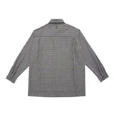 Men Shacket Long Sleeve Autumn Shirt Autumn Letter Vintage Print Houndstooth Casual Shirt