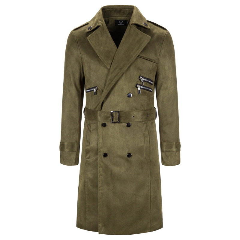Men's Autumn Men's Casual Long Trench Coat Suede Coat Large Size Coat Men Winter Outfit Casual Fashion