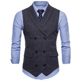 Tuxedo Vests Men Suit Vest Vest Slim Plaid Spring and Autumn Fashion Men's Vest Suit Business