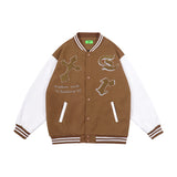Men Fall Outfits Baseball Uniform Autumn Sports Casual Jacket Loose Couple Jacket