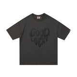 Men T Shirt Summer Casual Tops Men's Clothes Summer Wear National Fashion Boys round Neck Short Sleeve Casual Couple Love Letter T-shirt