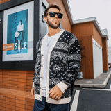 Men plus Size Sweater Autumn and Winter Cardigan Knitwear Coat Casual Street Color Sweater Coat