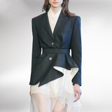 Women Skirt & Blzer Suit Uniform Designs Formal Style Office Lady Bussiness Attire Fall Winter Fashion Loose White Shirt Dress Black Slim Short Jacket