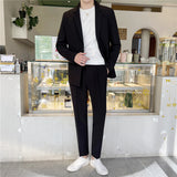 Mens Graduation Outfits Casual Suit Men's Trendy Loose Lightly Mature Suit Men's