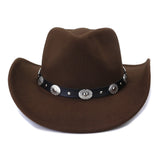 Wester Hats Men 'S And Women 'S Woolen Western Ethnic Style Peach Top Denim Hat