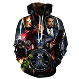 Captain America Hoodie Children's Clothing Avengers 3D Sweater Older Boys Baseball Uniform