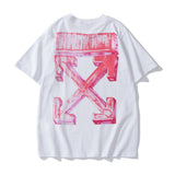 Spring And Summer Youth Cotton Short Sleeve Loose Arrow Cotton Tshirt Owt