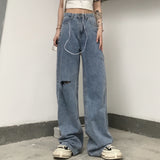 Harajuku Clothing Men Classic Retro Pants Straight Leg Pan Summer Jeans Men and Women Loose Wide Leg Pants