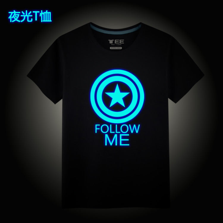 ARC Reactor Iron Man T Shirt Luminous Loose Printing