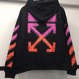 Early Spring Pink Gradient Arrow Hooded Sweater For Men And Women