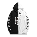 Split Hoodie Demons and Angels Attack Giant Hooded Stitching Two-Tone