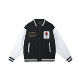 Mens Fall Outfits Color Blocking Baseball Uniform Pilot Jacket Coat Winter