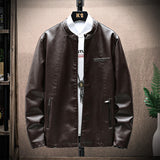 Spring Men's Leather Baseball Collar PU Leather Men's Clothing Youth Coat Men Pu Jacket