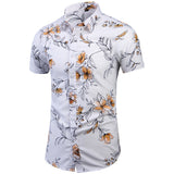 Summer Men's Slim Fit Printed Shirt Large Size Fashion Trend Casual Beach Short Sleeve Shirt Men Shirt
