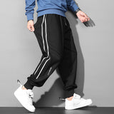 Men plus Size Fall Pants Exercise Casual Pants Side Stripes Autumn and Winter