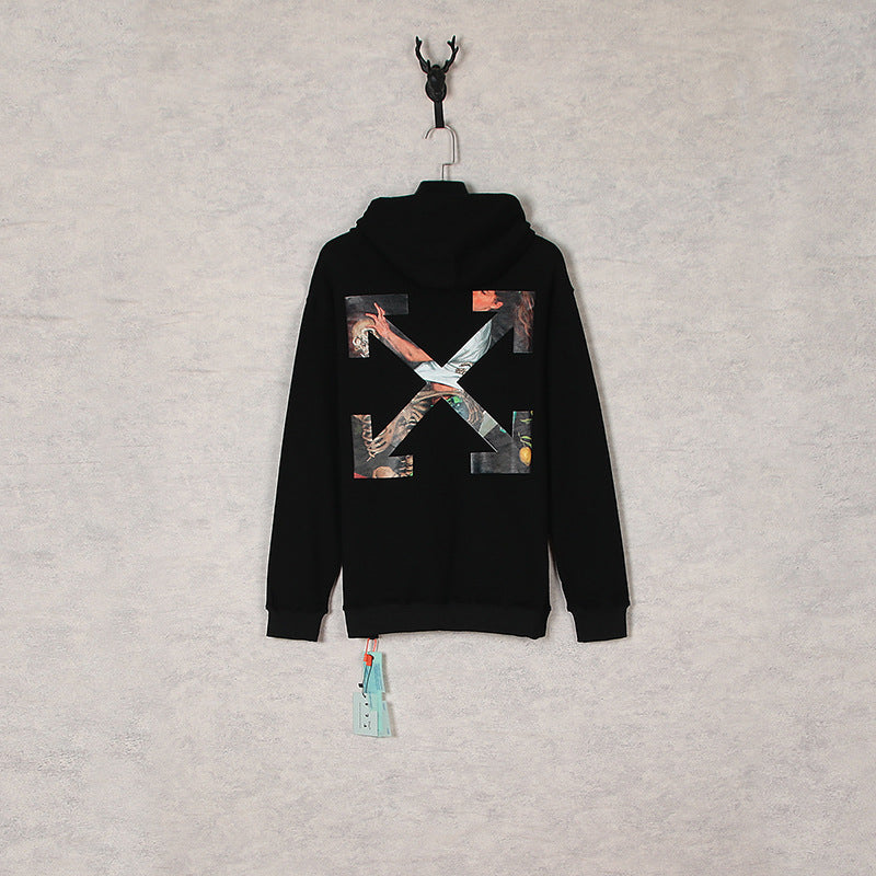 Autumn And Winter Girl And Skull Arrow Pattern Hooded Sweater