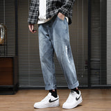 Men Summer Jeans Spring Loose Straight Jeans plus Size Retro Sports Trousers Men