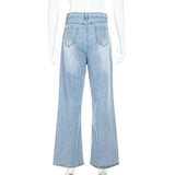 100 Cotton Jeans Women High Waist Loose Wide Legs Women 'S Jeans