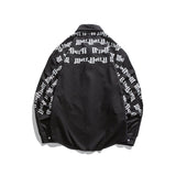 Men Shacket Long Sleeve Autumn Shirt Autumn Back Letter Print Casual Shirt