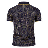 Men Shirt Fashion Slim Fit Shirt Short Sleeve Shirt Large Size Casual Top Summer Men's Fashion Print Short Sleeve Lapel Polo Shirt Men