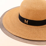 Fedora Golf Hats Summer Satin Big Brim Straw Hat