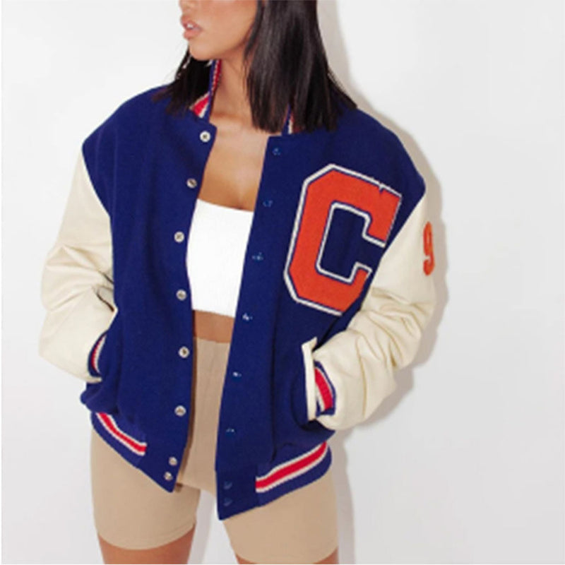 Cheerleader Letterman Jacket Versatile Baseball Uniform