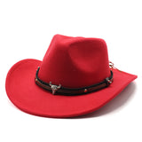 Wester Hats Woolen Jazz Top Hat Men's Ladies' National Style Autumn and Winter Felt Cap Broad-Brimmed Hat