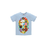 A Ape Print for Kids T Shirt Baby Milo Multi-Color Blocks round Neck Cartoon