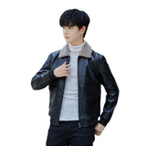 80's Leather Jacket Men's Leather Coat Autumn and Winter Pu Machine Car Clothes Tooling Imitation Leather Coat