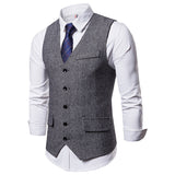 Mens Dress Vests Business Waistcoat Men's Fall Men's Solid Color Suit Vest