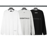 Fog Essentials Long Sleeve round Neck Sweatshirt Double Line Epoxy Letter Crew Neck Pullover