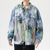 Graffiti Denim Jacket Loose Fashion Personalized Graffiti Letter Denim Jacket