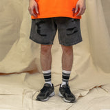 Men Jean Shorts Ripped Denim Shorts Men's Summer Loose Straight High Street Fashion Brand Bermuda Shorts