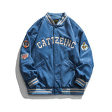 Men Fall Outfits Vintage Corduroy Embroidered Baseball Uniform Jacket Loose Couple Jacket