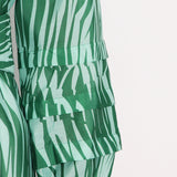 Green Fairycore Dress Wizard of Oz Summer Pure Color Fresh Single-Breasted Personality Waist-Controlled Lace-up Short Stitching Dress
