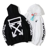 Autumn And Winter Inkjet Arrow Pattern Velvet Padded Hooded Sweatshirt Men And Women Same Style