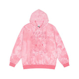 Mens Fall Outfits Hooded Sweater Vintage Tie-Dyed Bear Printed Top