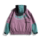 Spring plus Size Retro Sports Creative Couple Stitching Contrast Color Hooded Jacket Jacket Men's Jacket Neutral Men Jacket
