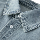 Men Shacket Long Sleeve Autumn Shirt Spring Outfit Shirt Long Sleeve All-Match Solid Color Casual Coat Top Men