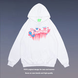 Men Fall Outfits Hip Hop Singer Loose Hoodie Sweatshirt Graffiti Long Sleeve Top