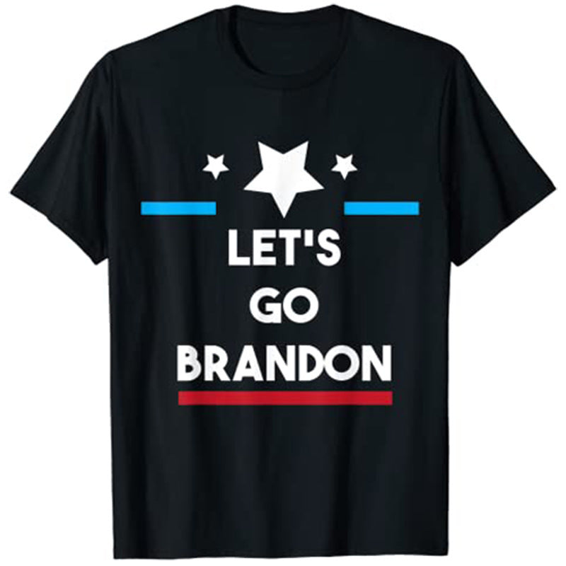 Let's Go Brandon T Shirt Printed Short Sleeve round Neck T-shirt