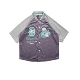 Varsity Jacket for Men Baseball Jackets Short Sleeve Shirt Men Summer Casual Street Fashion Shirt